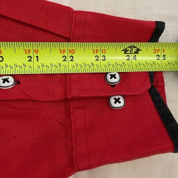 Mojito Collection Red Linen Guayabera Button Up Shirt Mens Size Extra Large - Picture 7 of 12
